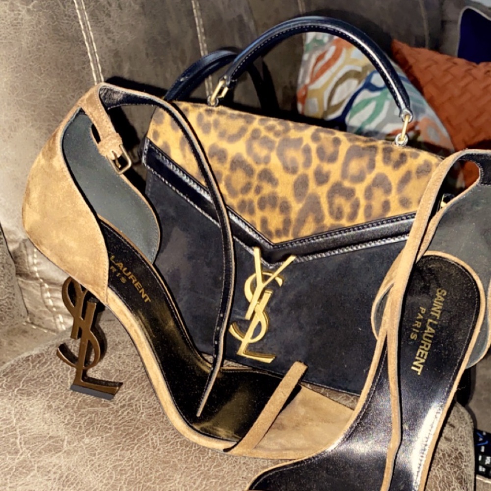 YSL SIGNATURE HEELS AND PURSE
